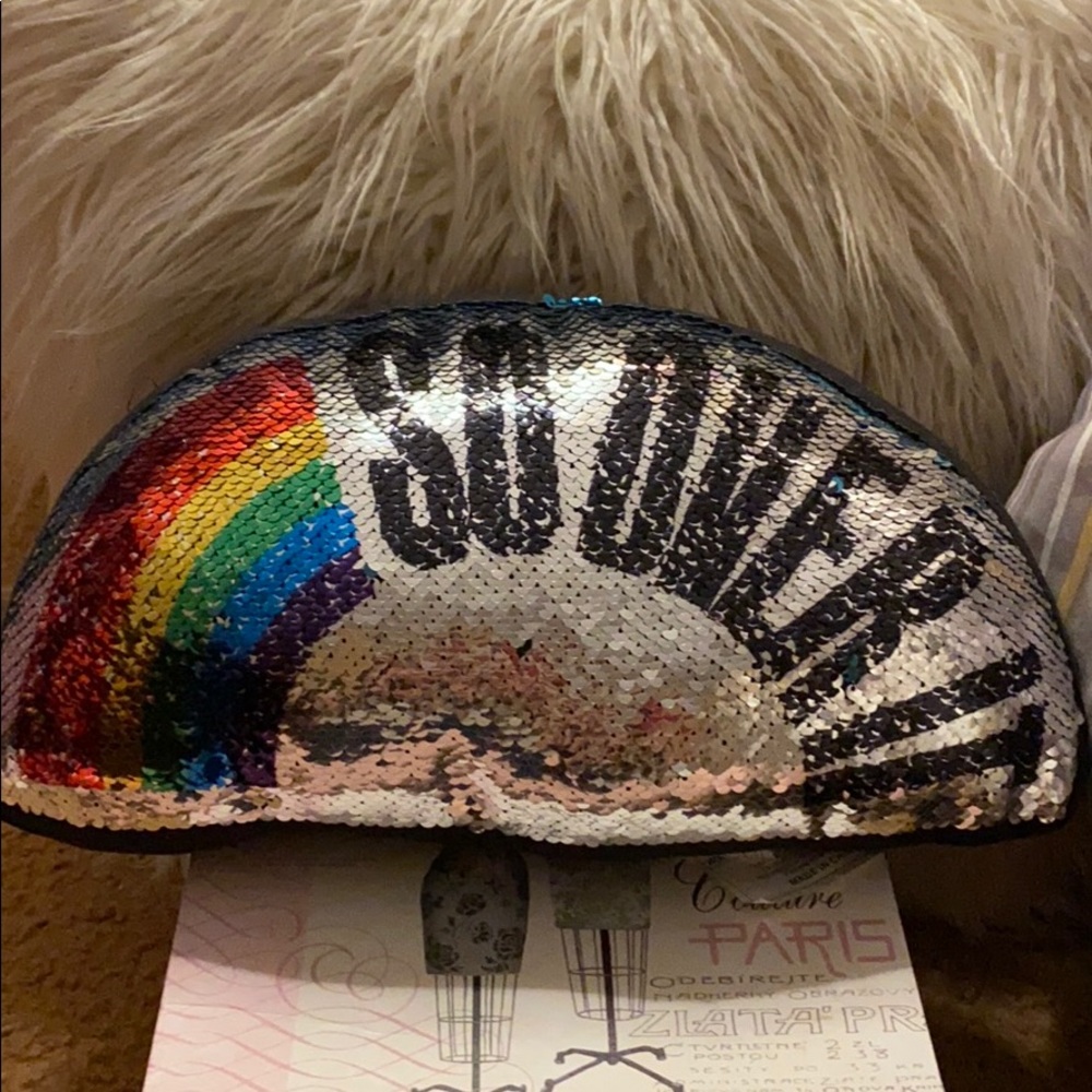 “So over it” sequined accent pillow